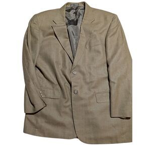 Oscar de la Renta Men's Classic Taupe Wool Blazer Business Suit Jacket Sz44‎ R
